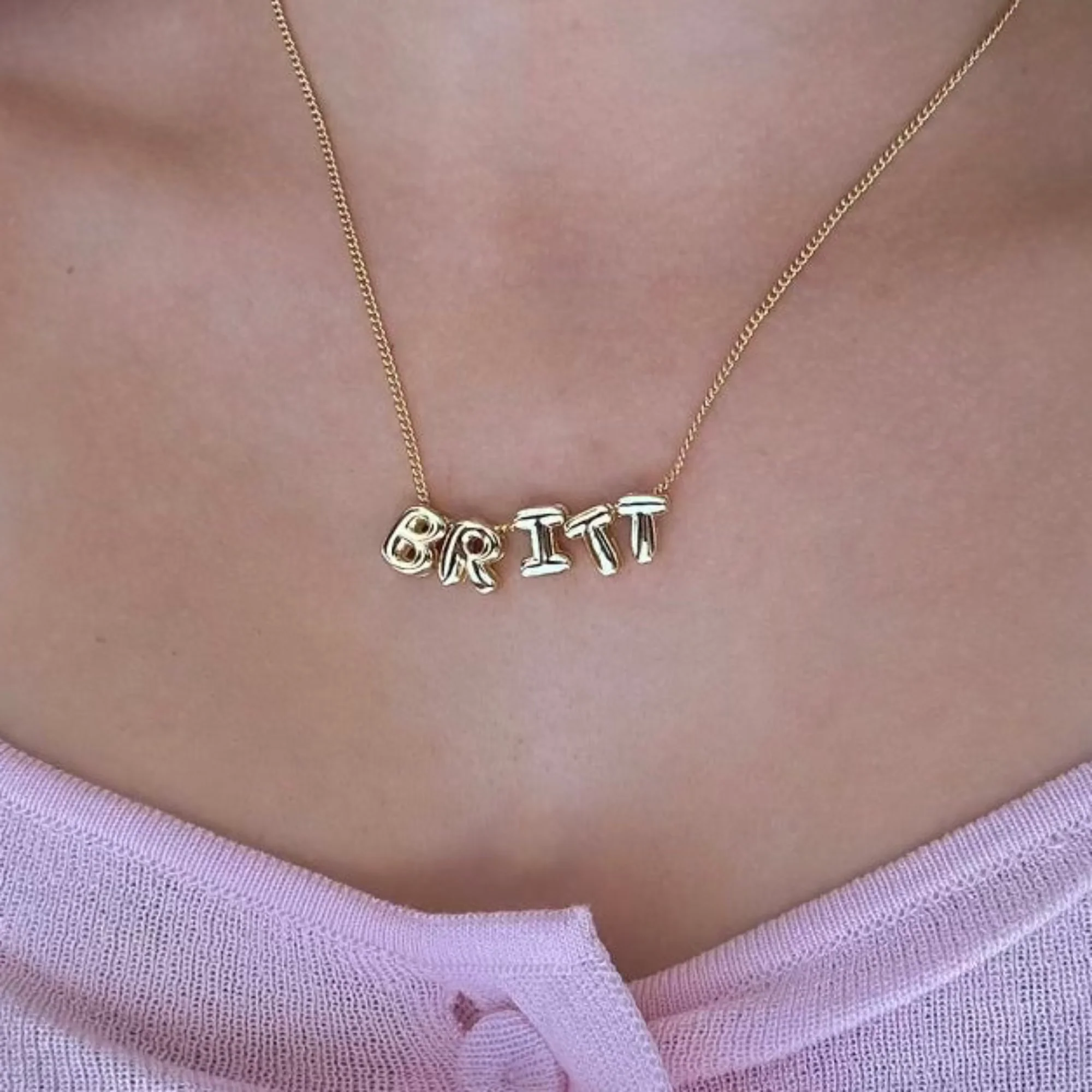 Custom/Personalized Bubble Letter Name Necklace