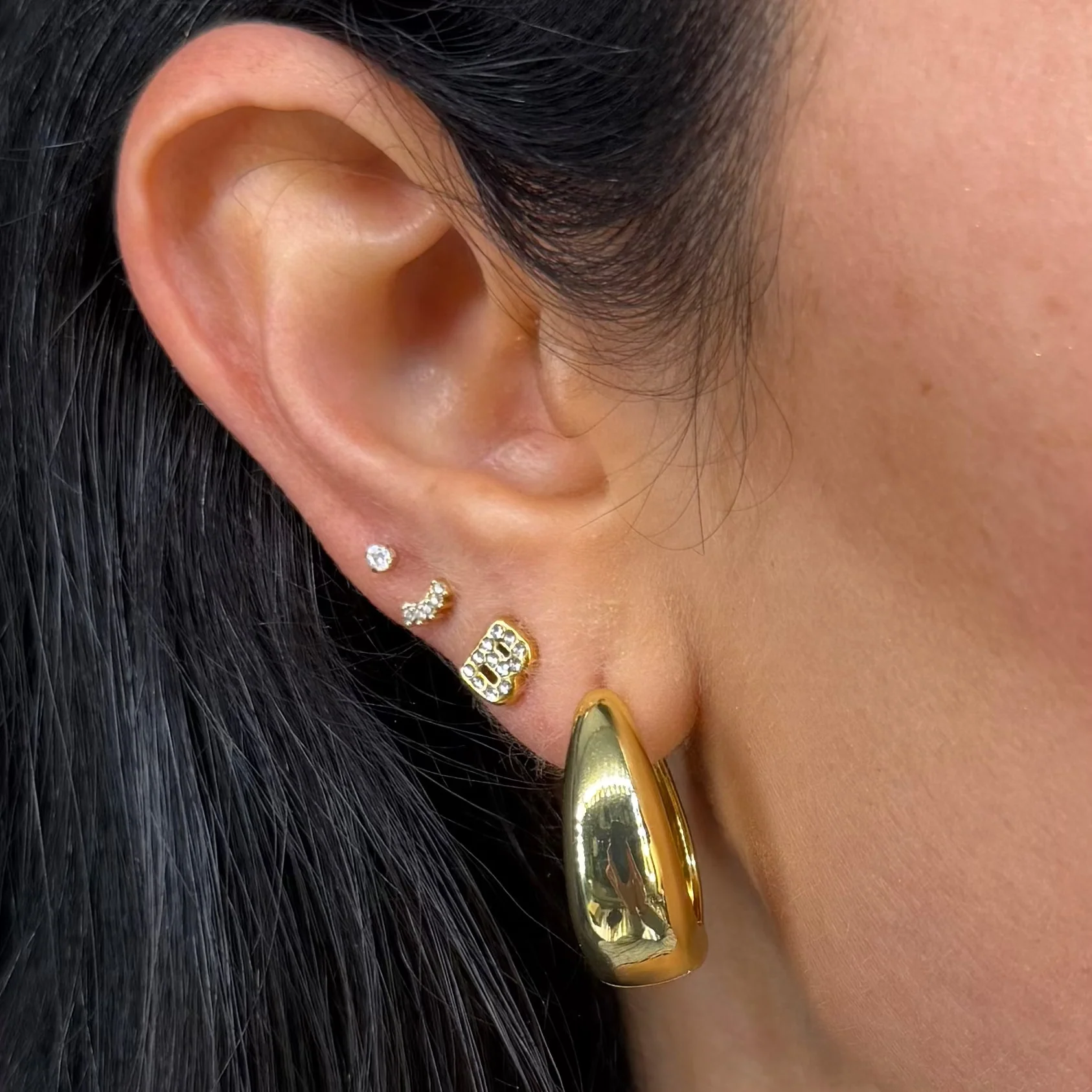 Crystal Initial Stud Earrings