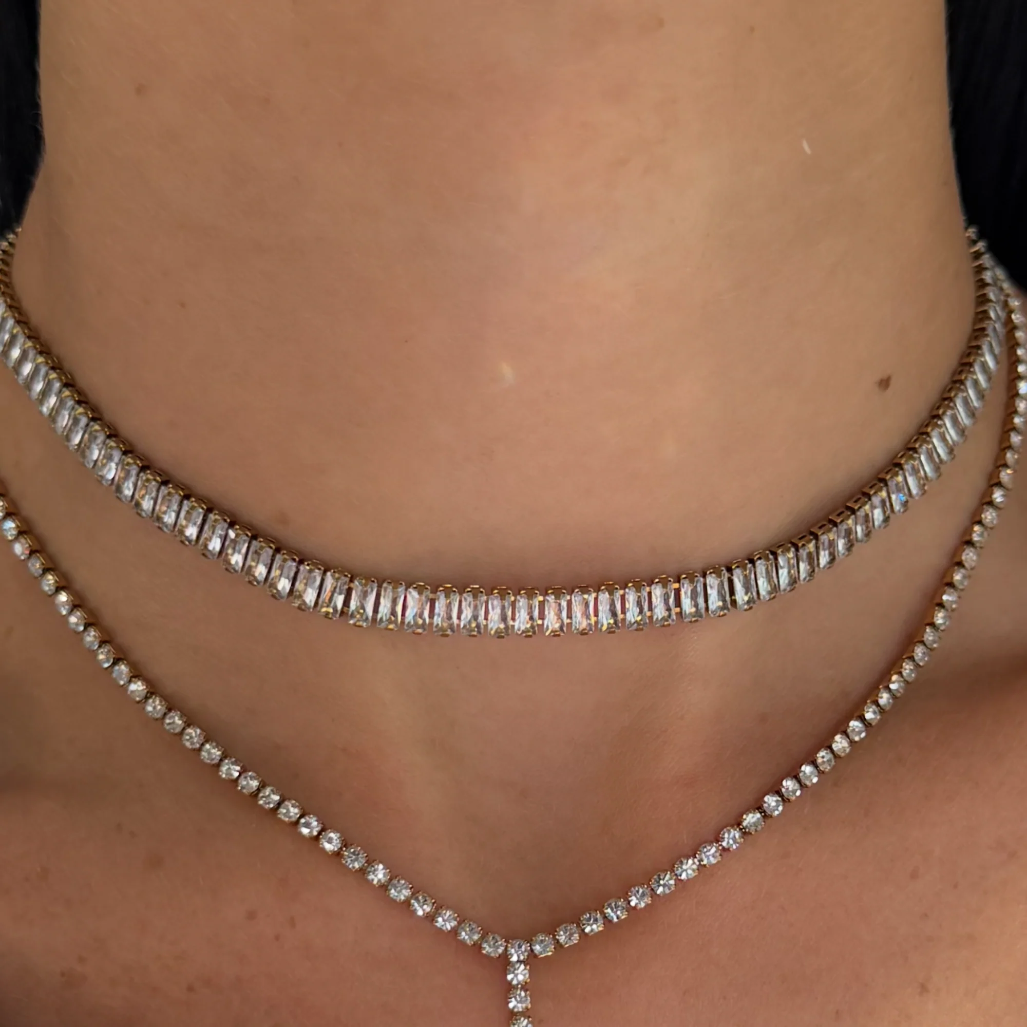 Frost Beam Tennis Choker Necklace